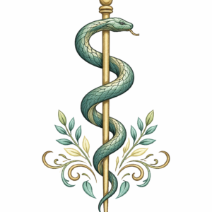Caduceu - Bastão de Acléspio - Matriz de Bordado