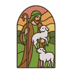 Pastor com ovelha – Matriz de Bordado em Estilo Vitrais (cópia)